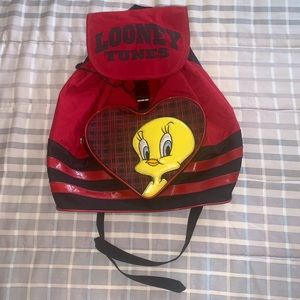 Vintage 90s Looney Tunes Tweety Backpack